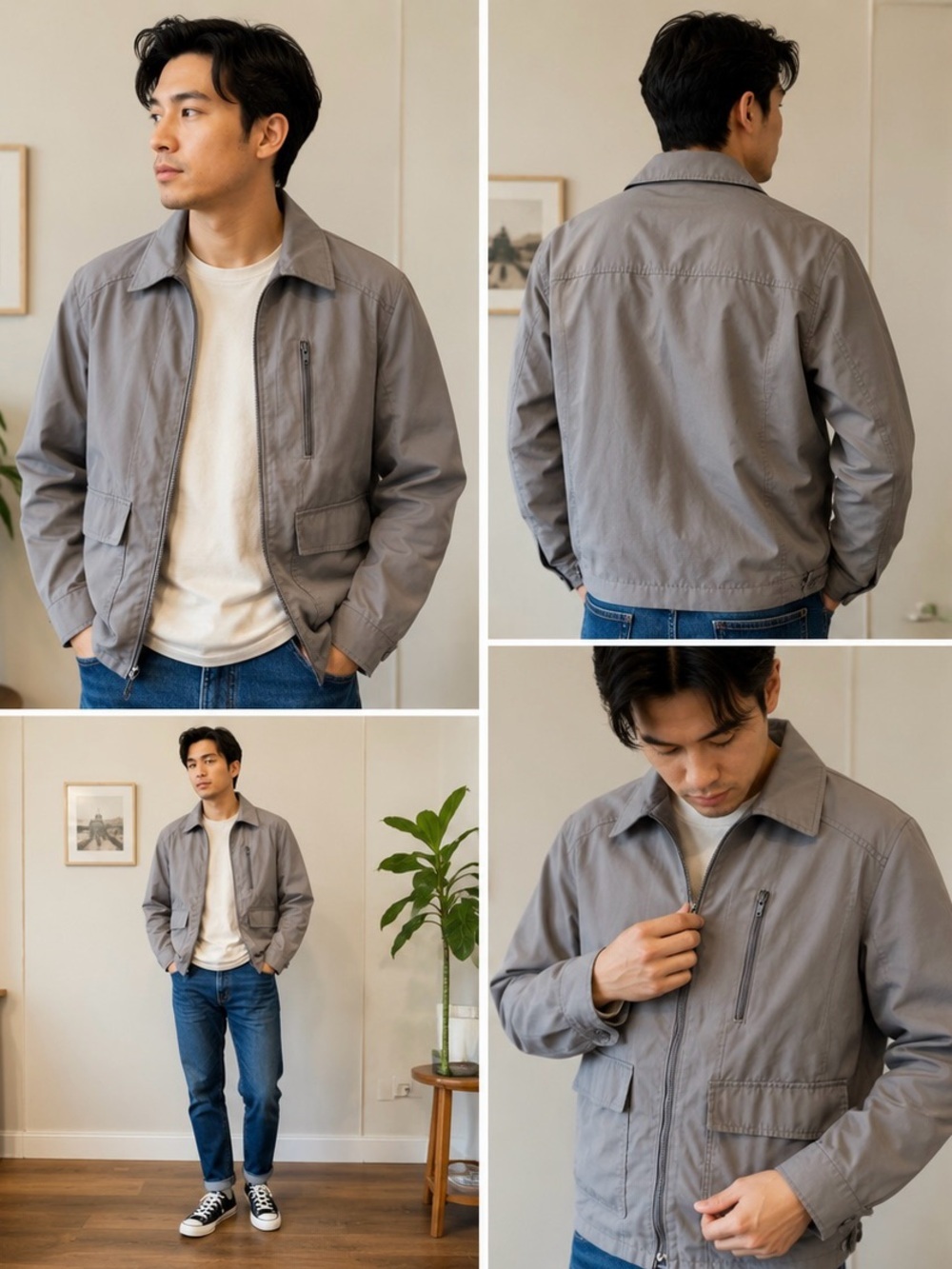 Vintage London Fog Gray Lightweight Zip Jacket Men’s 38 Reg M - Picture 2 of 9